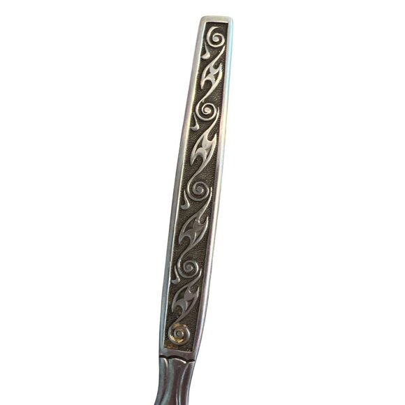 Vintage Oxford Hall Stainless Steel Dinner Knife With Ornate Handle Design - Picture 2 of 4